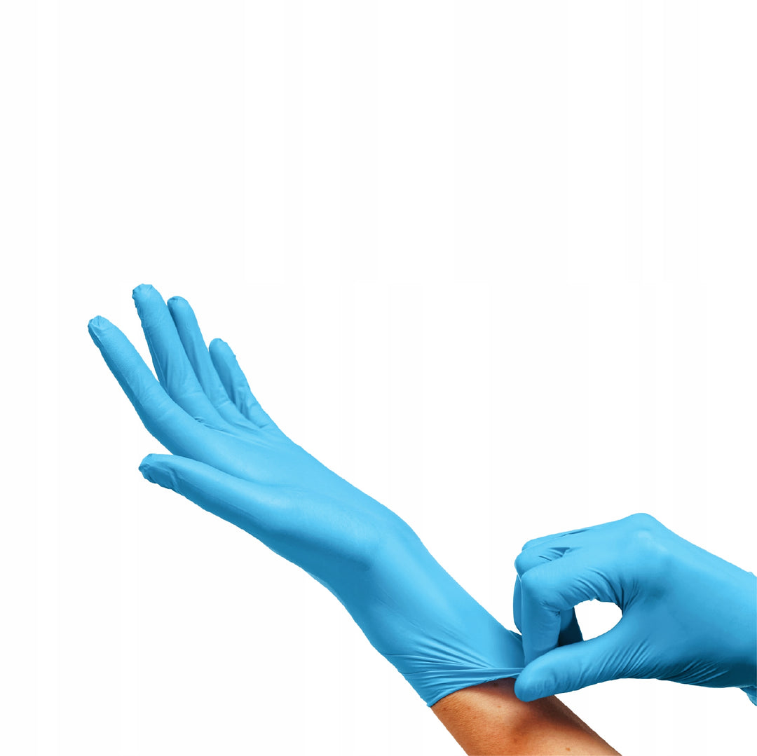 Box 10 x Clara Blue Nitrile Powder Free Disposable Gloves Finger Textured 3.0g 100 PCS S